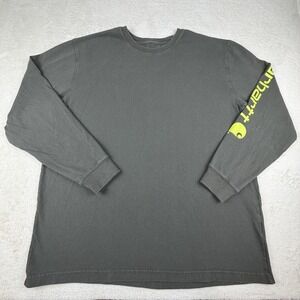 Carhartt Mens XL Long Sleeve Original Fit Olive Green Crew Neck Tee Shirt